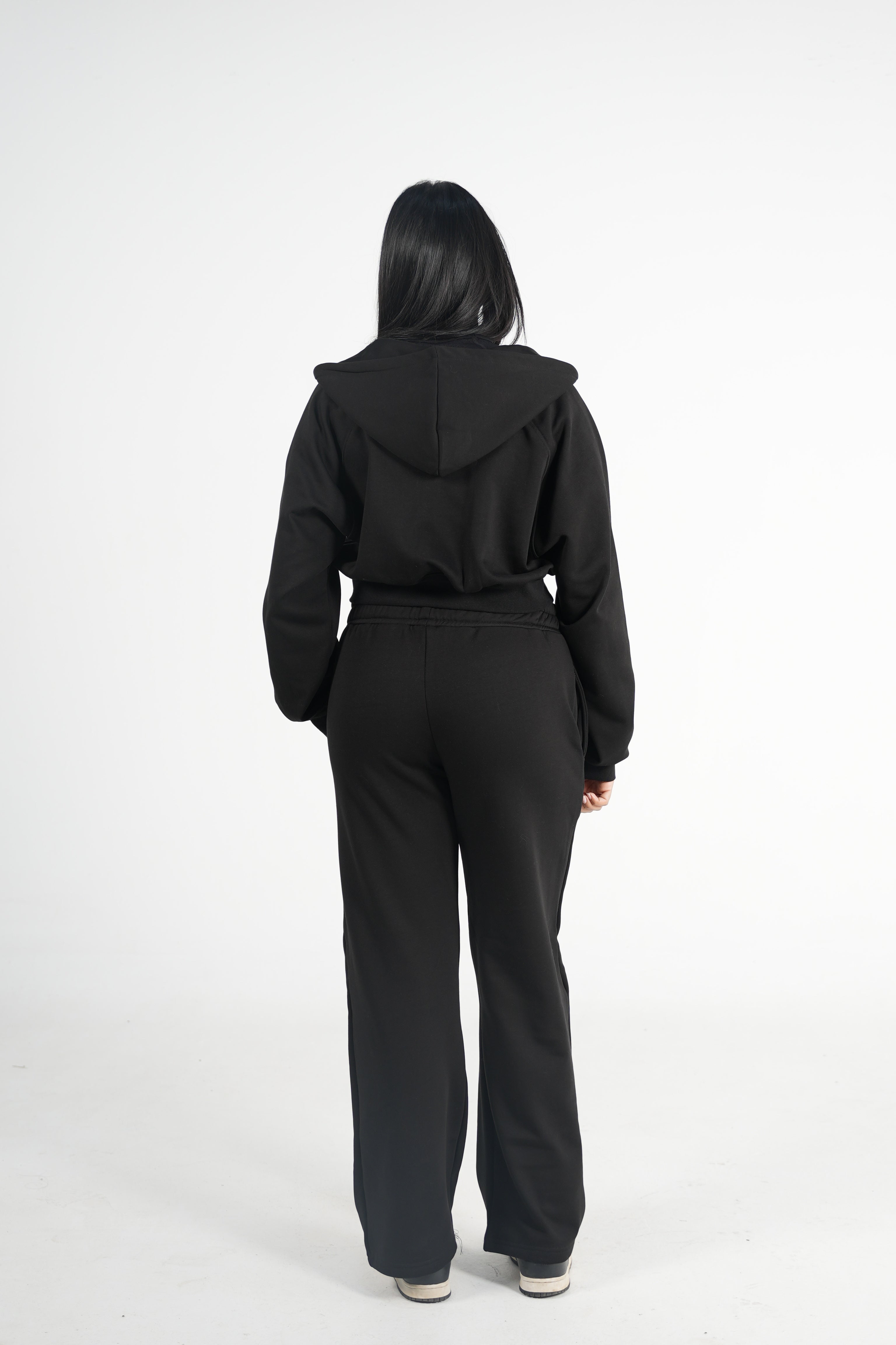 Ensemble sweat zippé à capuche oversize et pantalon barrel fit