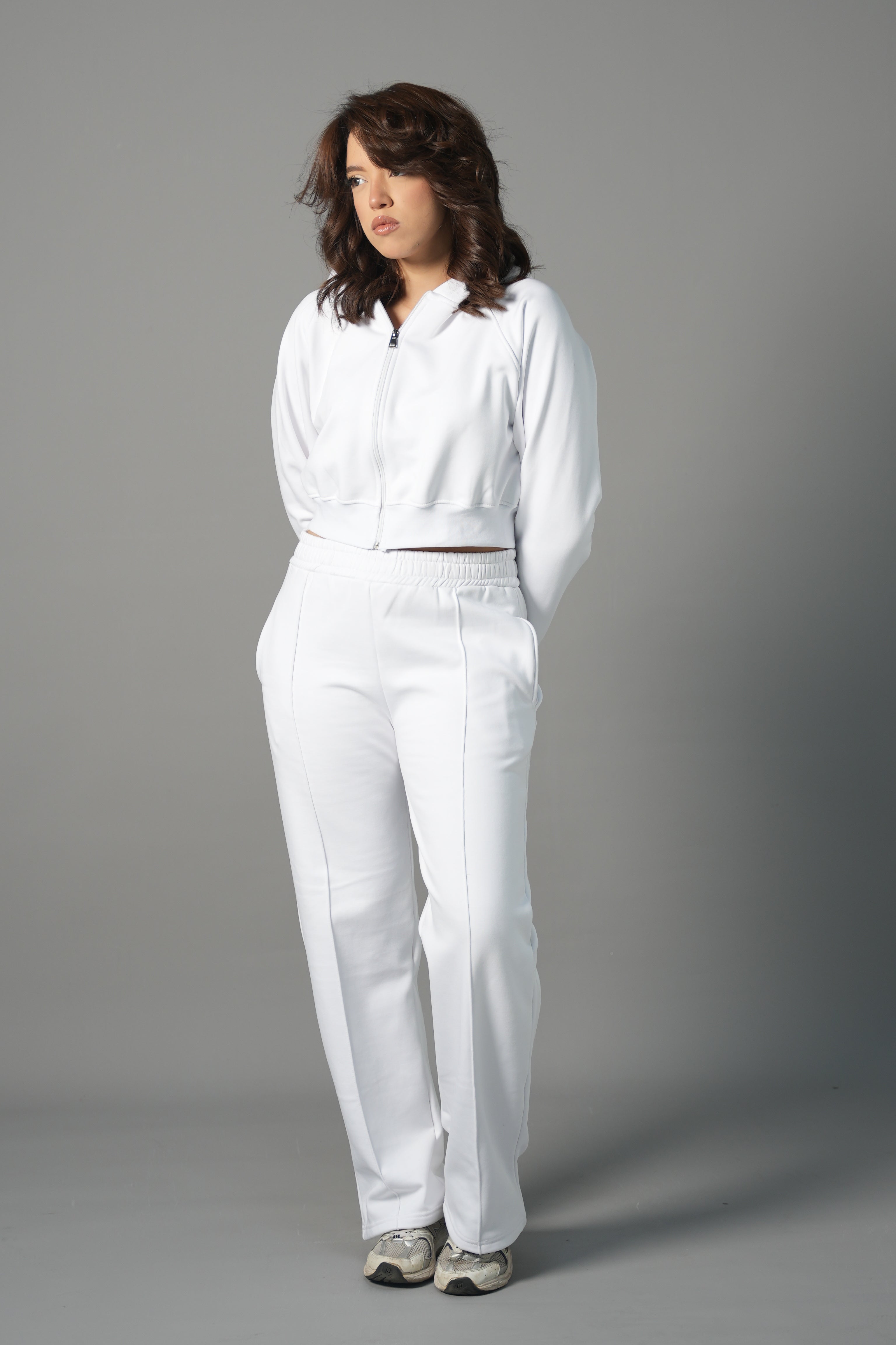 Ensemble sweat zippé à capuche oversize et pantalon barrel fit