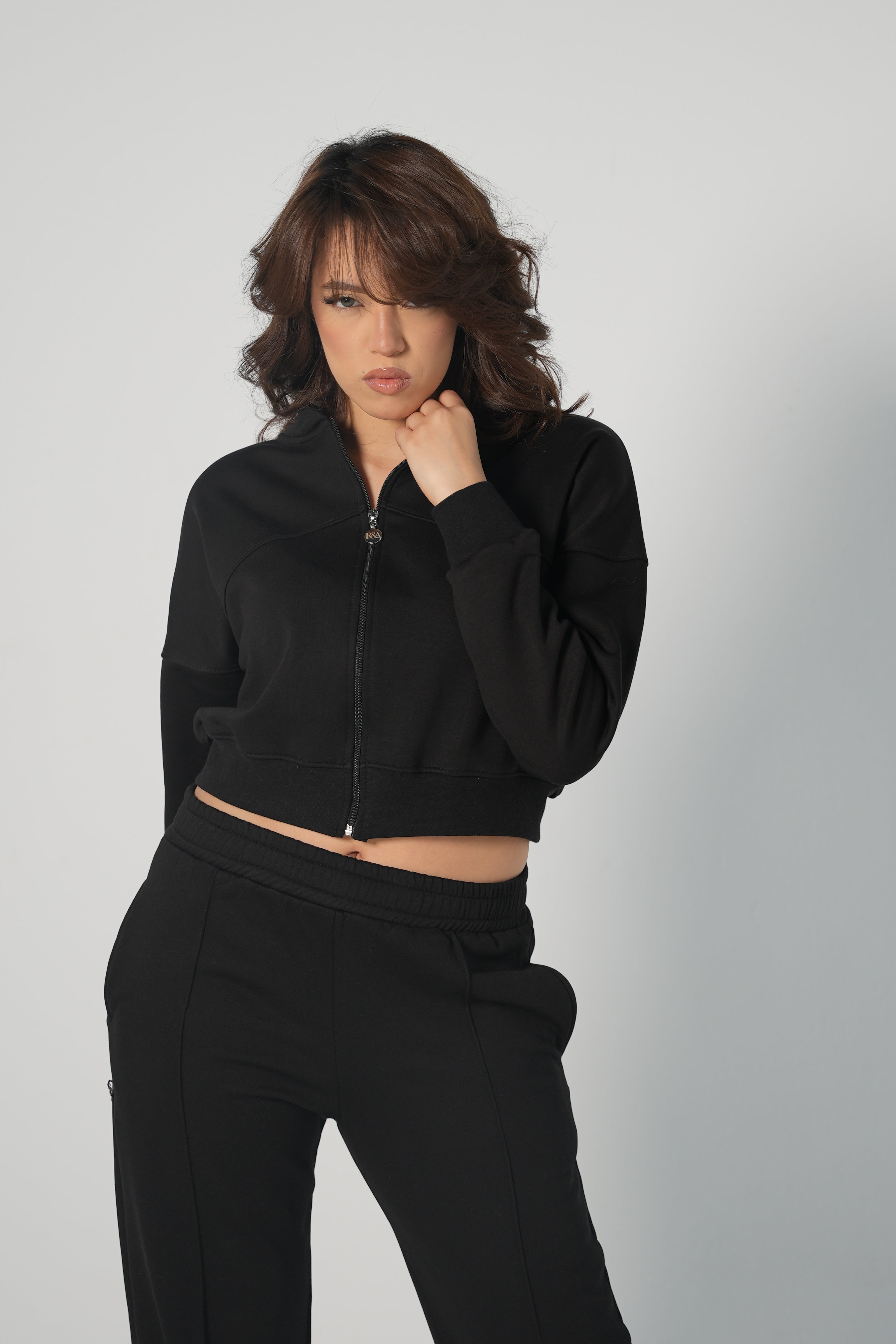 Ensemble sweat zippé oversize et pantalon barrel fit