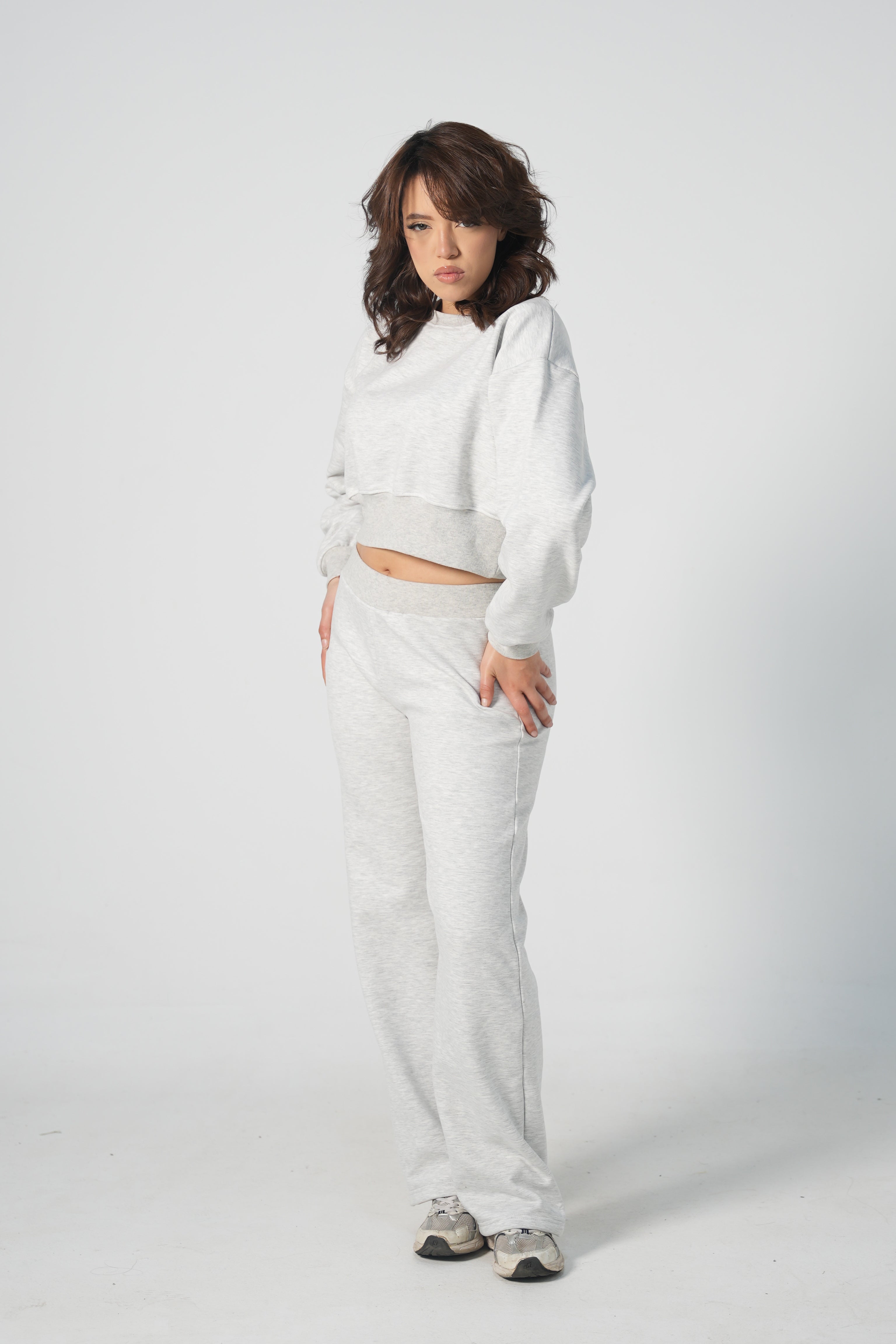 Tall Jogging large gris cendré clair