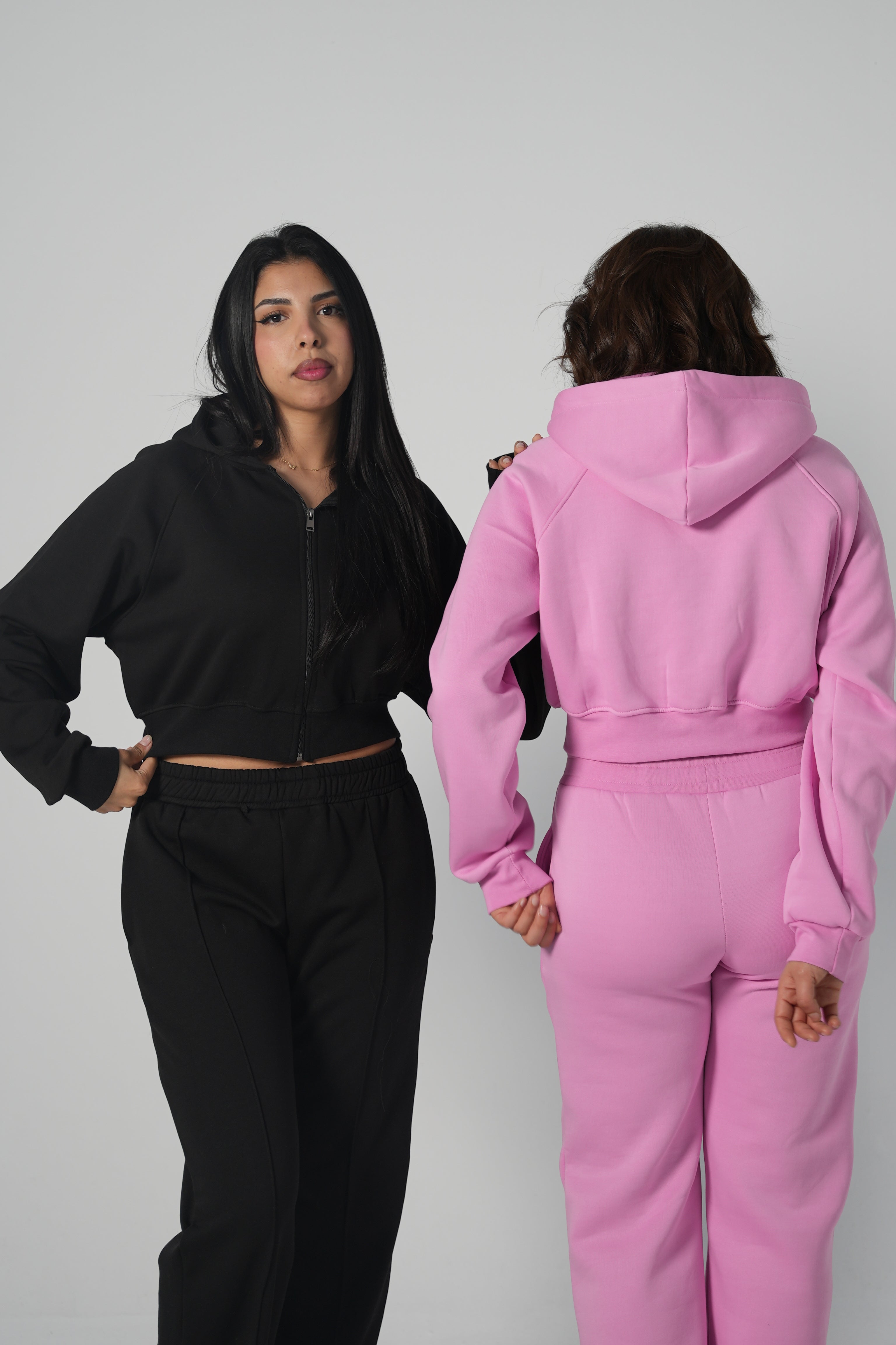 Ensemble sweat zippé à capuche oversize et pantalon barrel fit